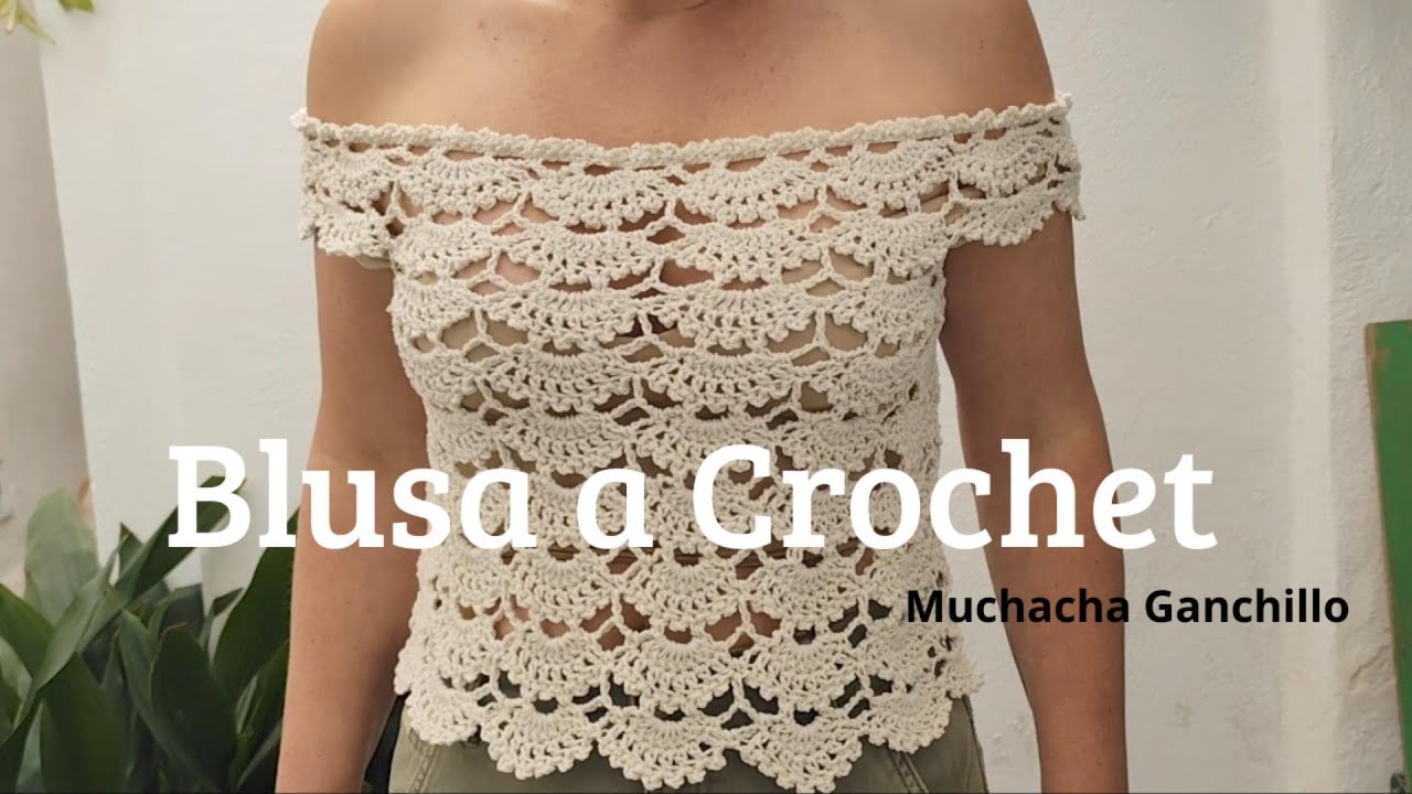 BLUSA con ABANICOS a Crochet 🪭Paso a Paso