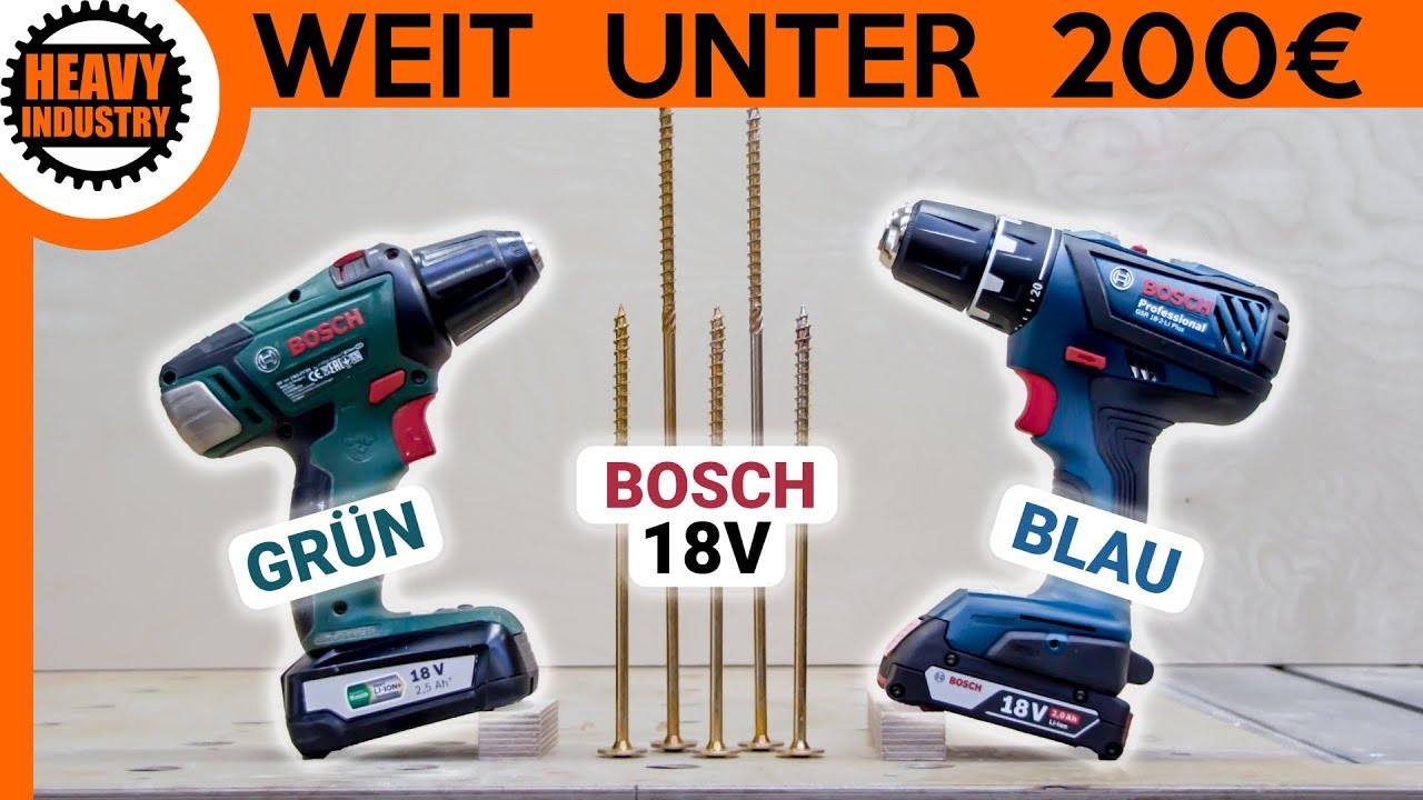 DER AKKUSCHAUBER TEST 🔥 Bosch GRÜN gegen BLAU (PSR 18 LI-2 gegen GSR 18-2-LI Plus)