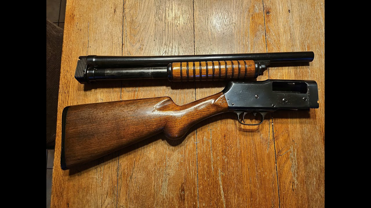 The very fine J. Stevens 520 slide action shotgun in 12 gauge takedown 2 3/4 inch chamber