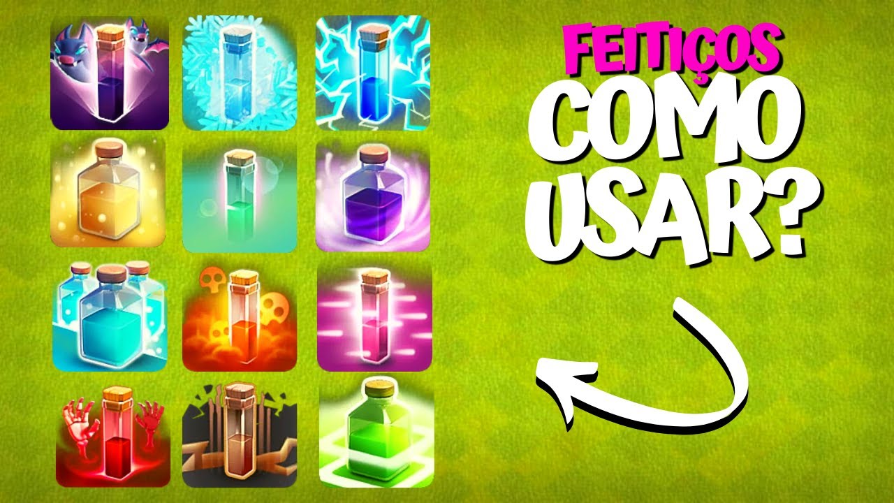 COMO USAR TODOS OS FEITIÇOS NO CLASH OF CLANS