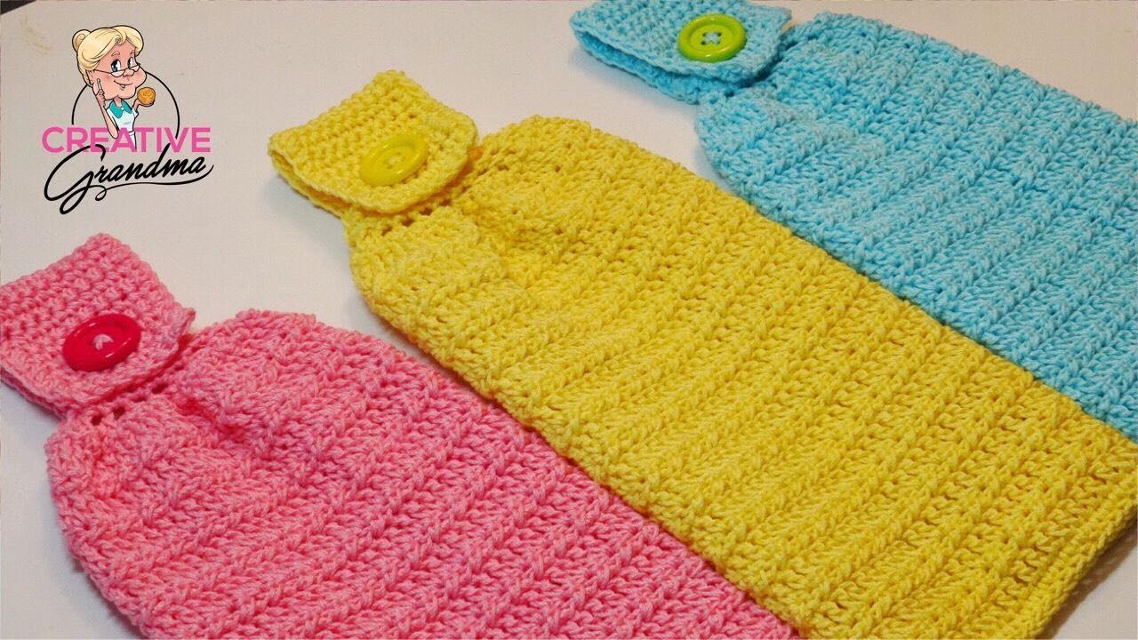 Easy Hanging Kitchen Towel - Crochet Tutorial - Lion Brand 24/7 Cotton