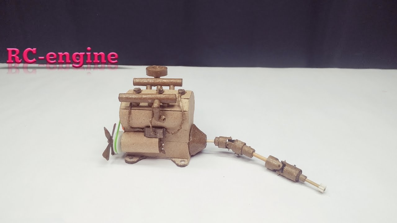 how to make RC engine from cardboard
