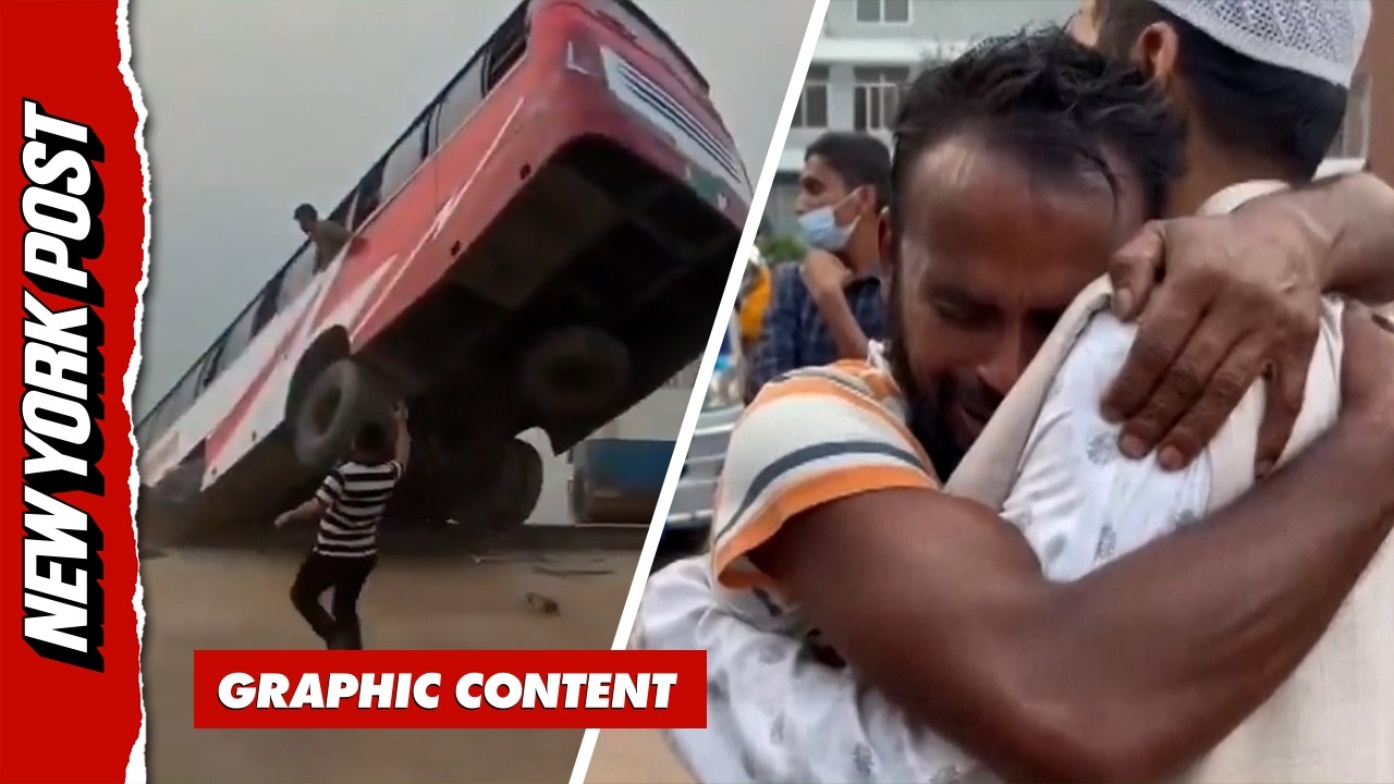 Przerażający moment: autobus wpadł do rzeki po utracie kontroli w Bangladeszu, zabijając dziesiąt...