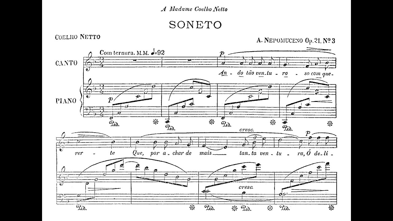 Alberto Nepomuceno - Soneto (André Vidal, tenor; Gisele Pires Mota, piano)