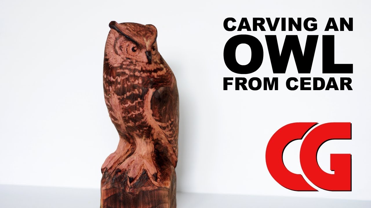 Carving an Owl from Cedar Wood - Art, Sculpture