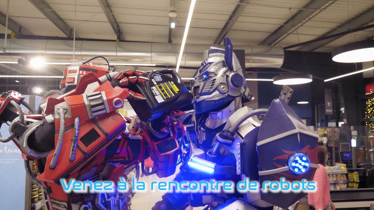 Les robots LUMYNIGHT pour l'inauguration du Super U Pignan.