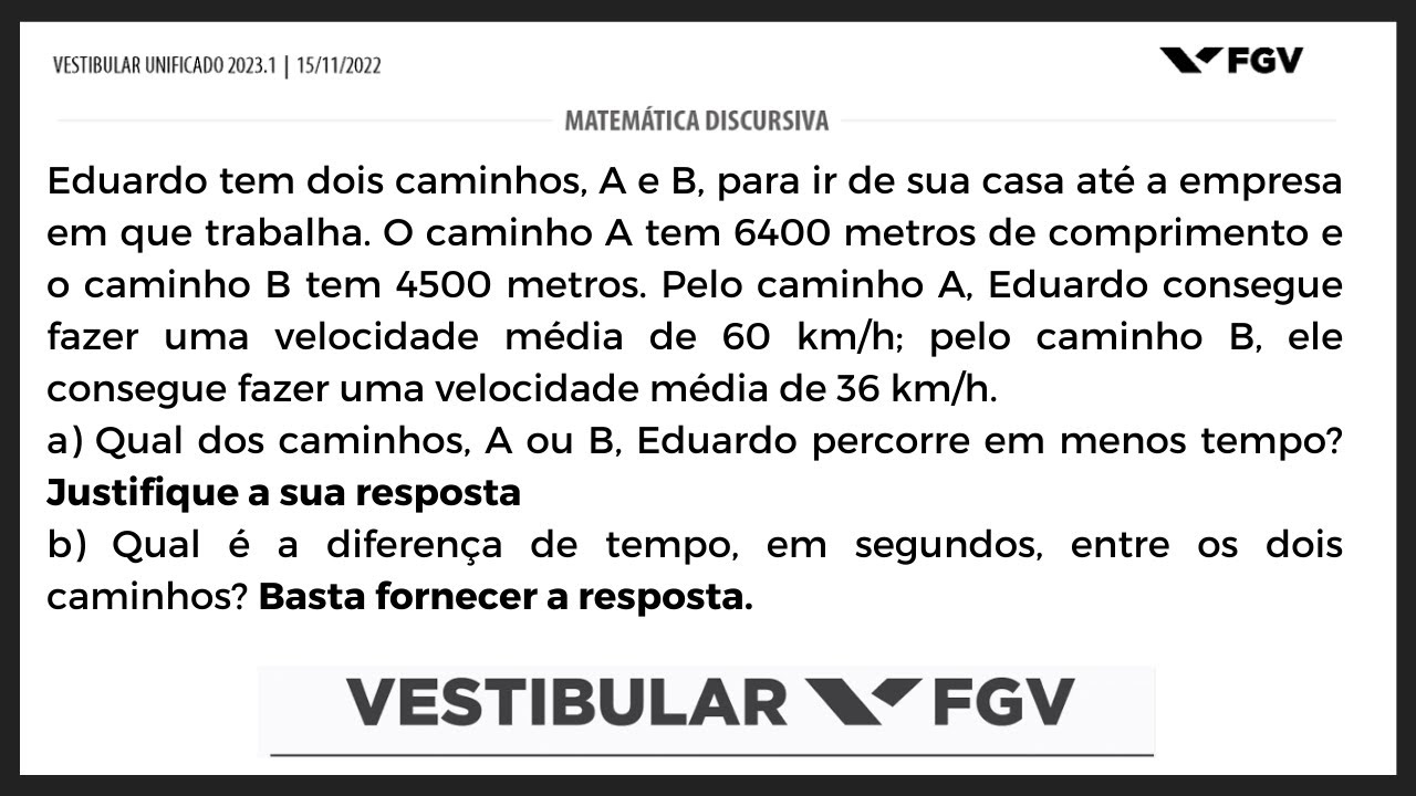 MATEMÁTICA FGV 2023 - Q1- DISCURSIVA
