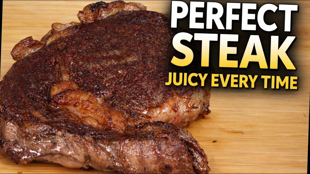 Perfect Ribeye Steak in a Pan | Garlic Butter Basting Technique