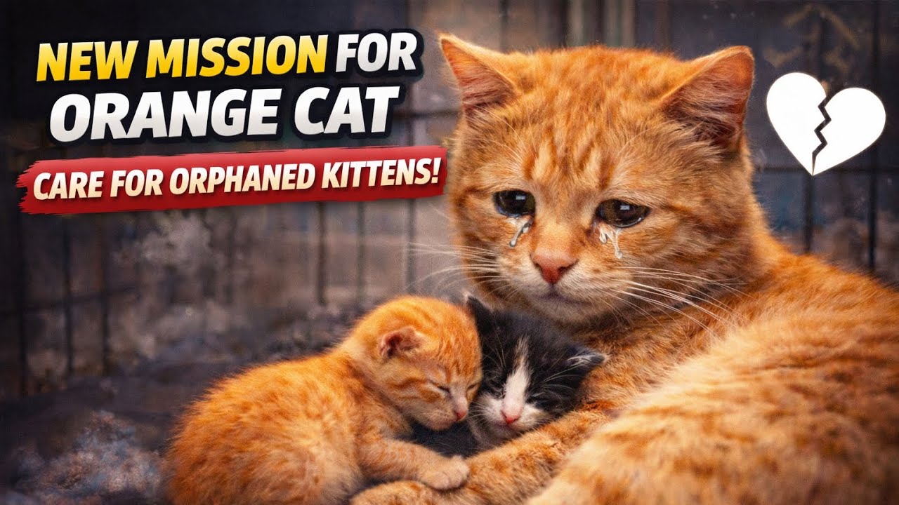 Отважная рыжая кошечка воспитывает двух новорожденных котят в одиночку после потери матери 💔🐾 Lat...
