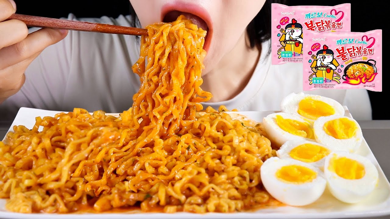 ASMR Carbo Fire Noodles + Boiled Egg MUKBANG 🔥 Finally Eating Buldak After 6 Months!