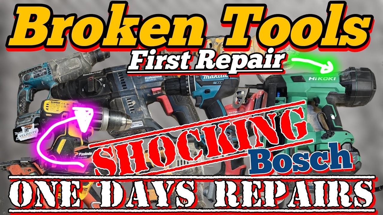 Repairing 1 whole shelf of broken Power Tools in one day. Plus the first faulty Hikoki.
