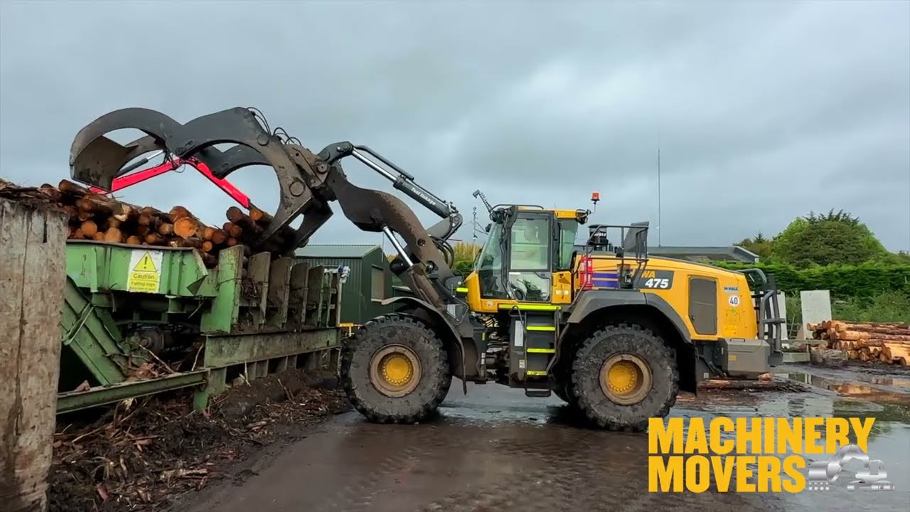 NEW KOMATSU WA 475 AND WA 380 AT THEIR SAWMILLS IN AUGHRIM CO WICKLOW