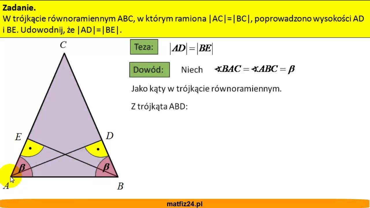 Udowodnij, że |AD| = |BE| Dowód matematyczny - MatFiz24.pl