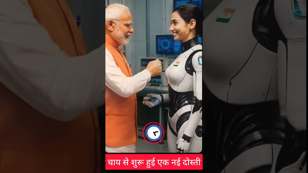 PM Modi 🤝 भारत की AI बेटी | Future Robot Meet 2025 | #IndiaTech