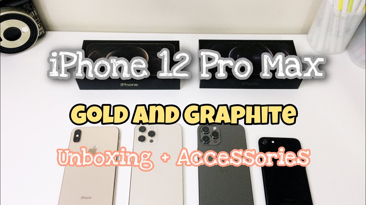 Unboxing iPhone 12 Pro Max Gold and Graphite + Accessories