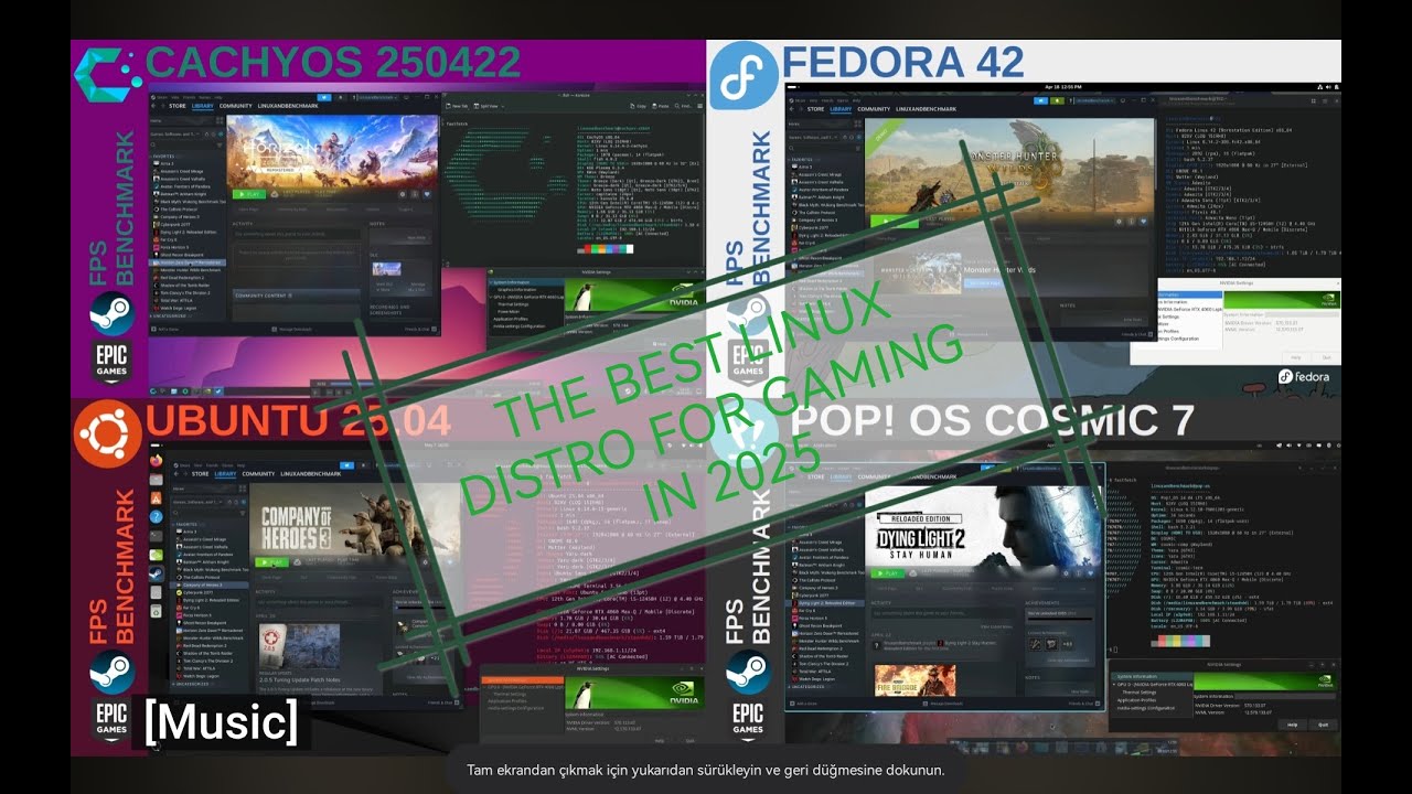 Cachyos VS Fedora VS Ubuntu VS Pop Os | Linux Gaming Benchmarks