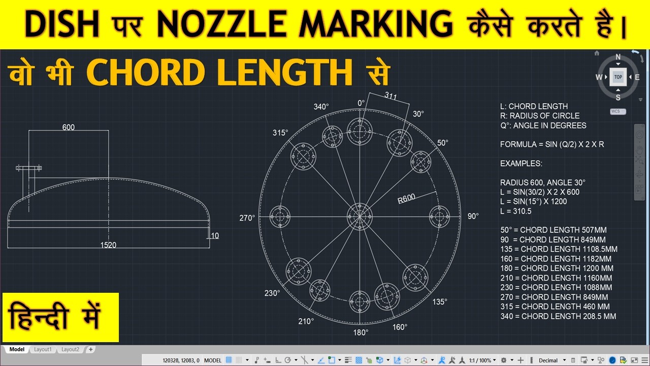 Dish Per Nozzle Marking Kaise Kare By Chord Length?How to Do Nozzle marking By Chord Length in Hindi