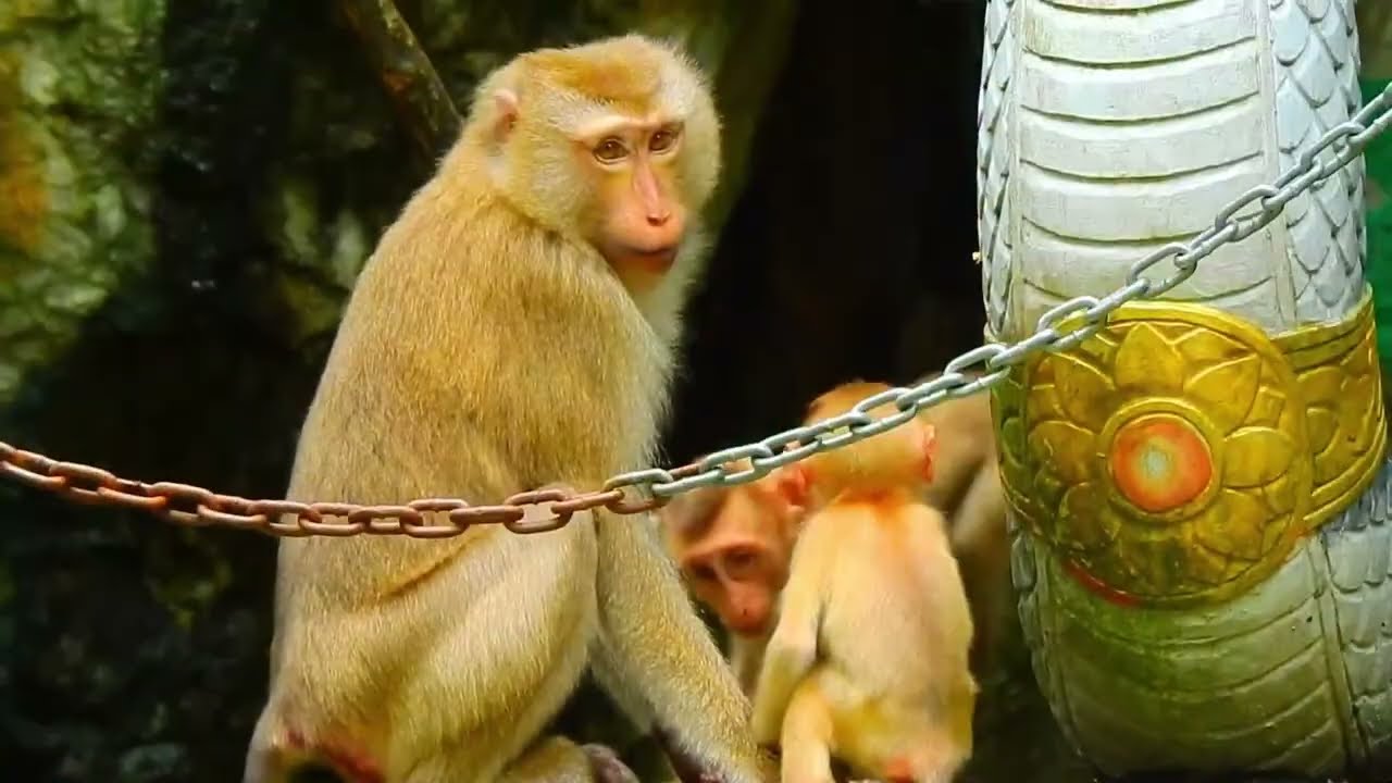 Baby Monkey's First Taste of Forest Foraging Delights