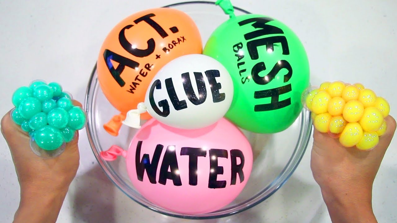 Cutting Open Mesh Stress Balls and Mixing with Slime!