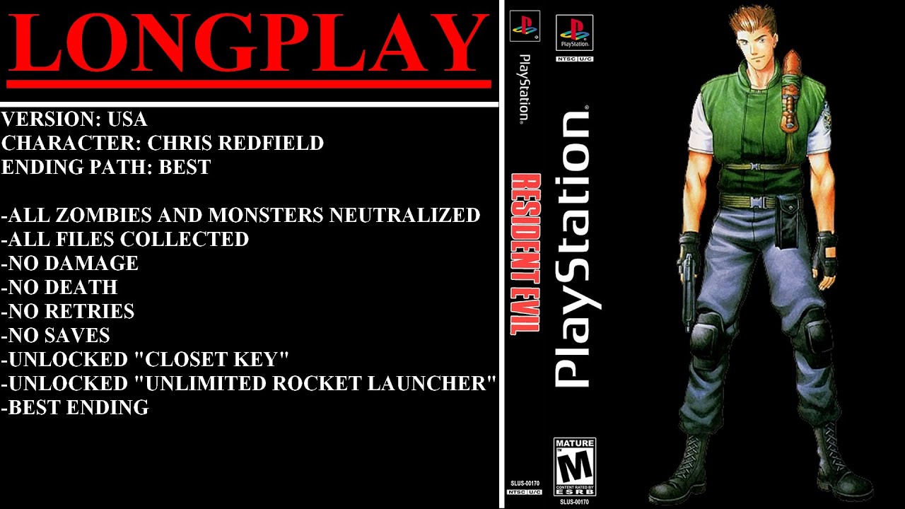 Resident Evil [USA] (PlayStation) - (Longplay - Chris Redfield | Best Ending Path)