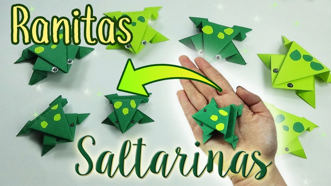 Rana Saltarina Origami - Jumping little Frogs - papiroflexia f&aacute;cil! (paso a paso)