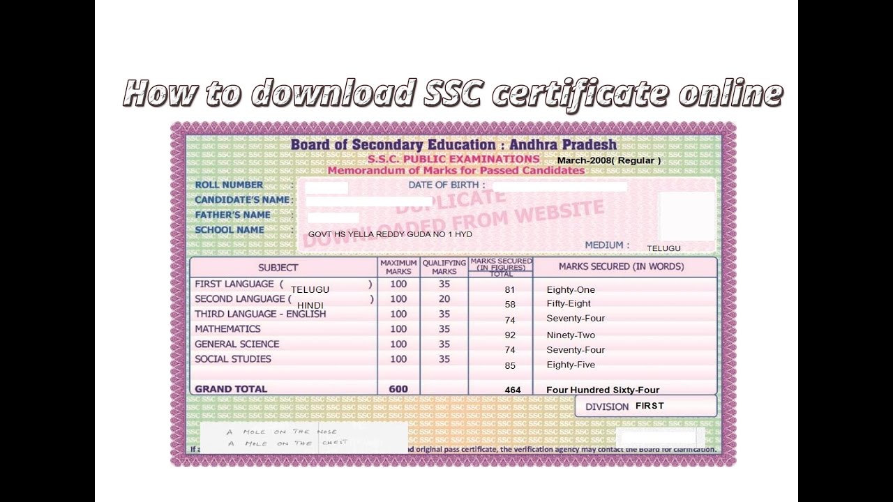 How to download the SSC certificate online