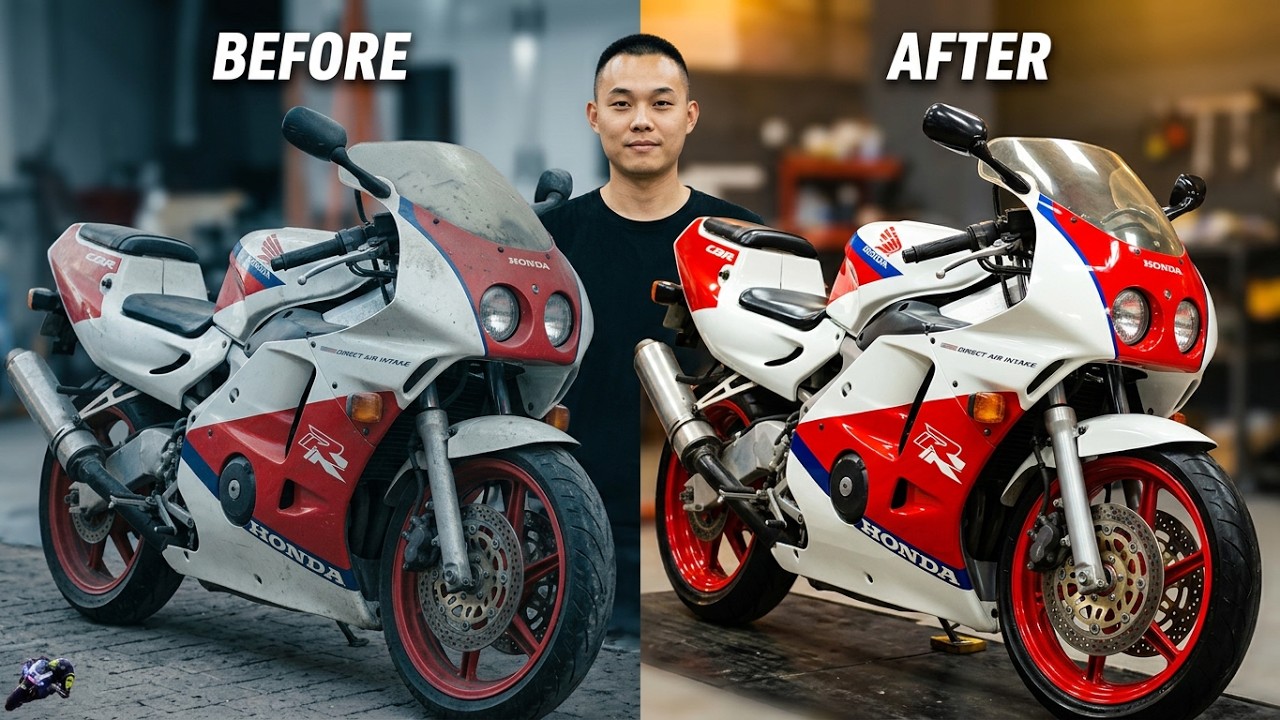 Honda CBR250三十年老车全面翻新修复