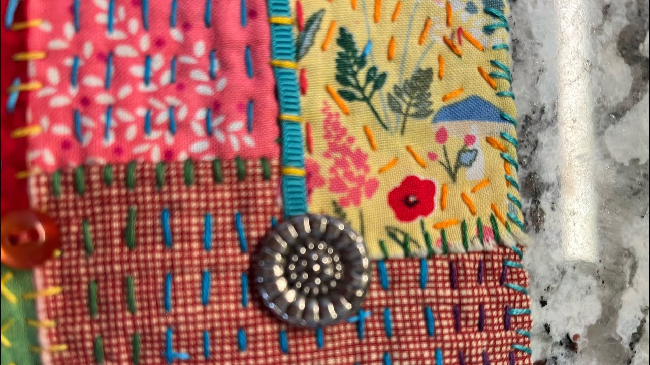 Slow stitch piece #sew #stitch #sewing #sews #fabric #slowstitching #slowstitch #chat