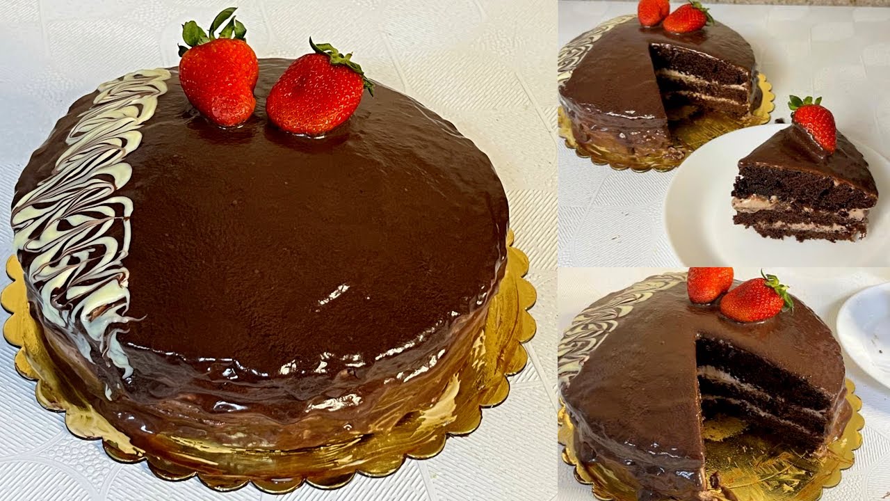 3 in 1 Moist Chocolate Cake without oven - Cream filling  -Chocolate Ganache -How to make Moist Cake