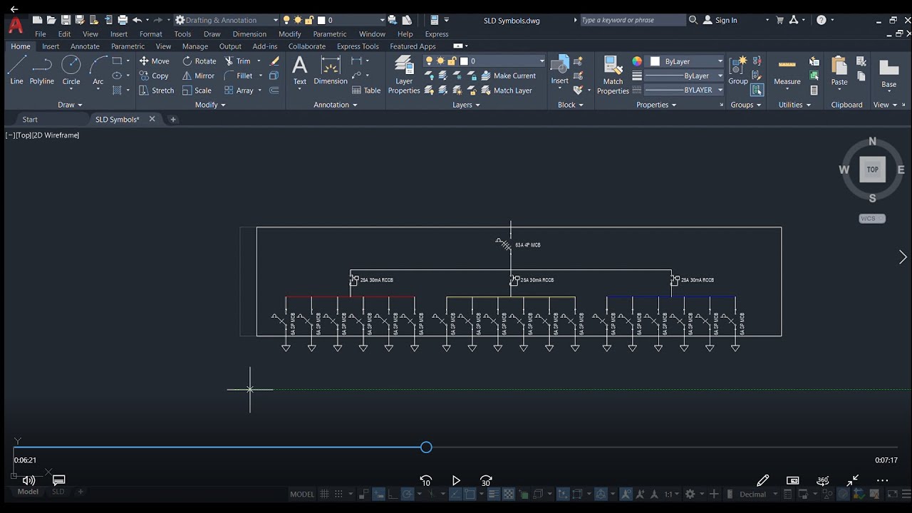 How to Draw  Single line Diagram Part -1 Auto cad Design Distribution Board