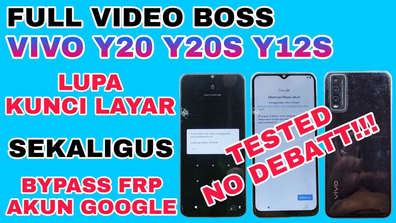 VIVO Y20 Y20S Y12S LUPA KUNCI LAYAR || BYPASS FRP AKUN GOOGLE VIVO Y20 Y20S Y12S TERBARU TANPA PC