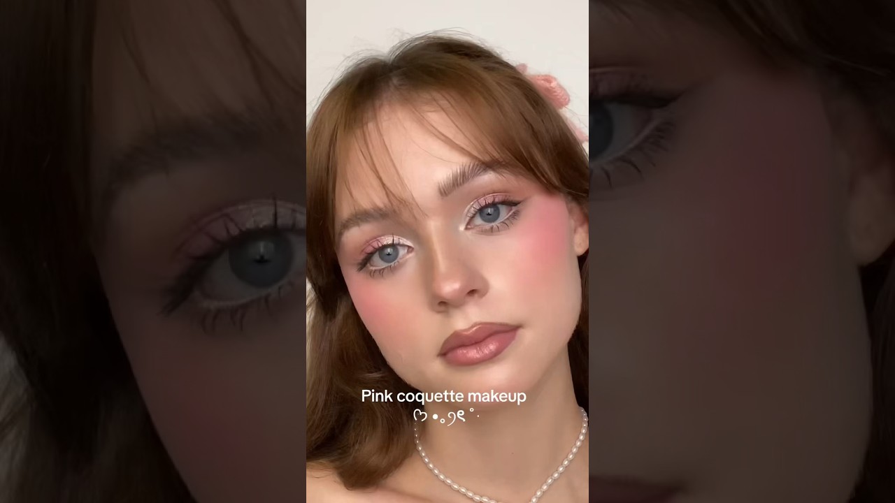 Pink coquette makeup is the prettiest 🥹ᡣ𐭩