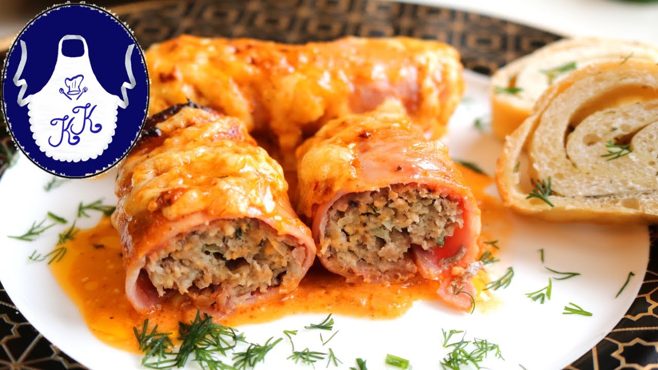 Schnell & Schmackhaft: Gefüllte Schinkenröllchen mit Käse überbacken in Tomatensauce