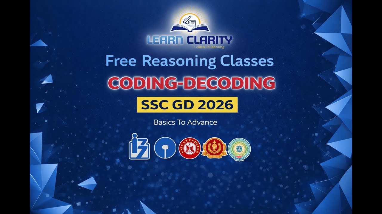 CODING-DECODING🔥 || FREE Reasoning classes 🎯|| Learn clarity || SSC || RRB || BANKS