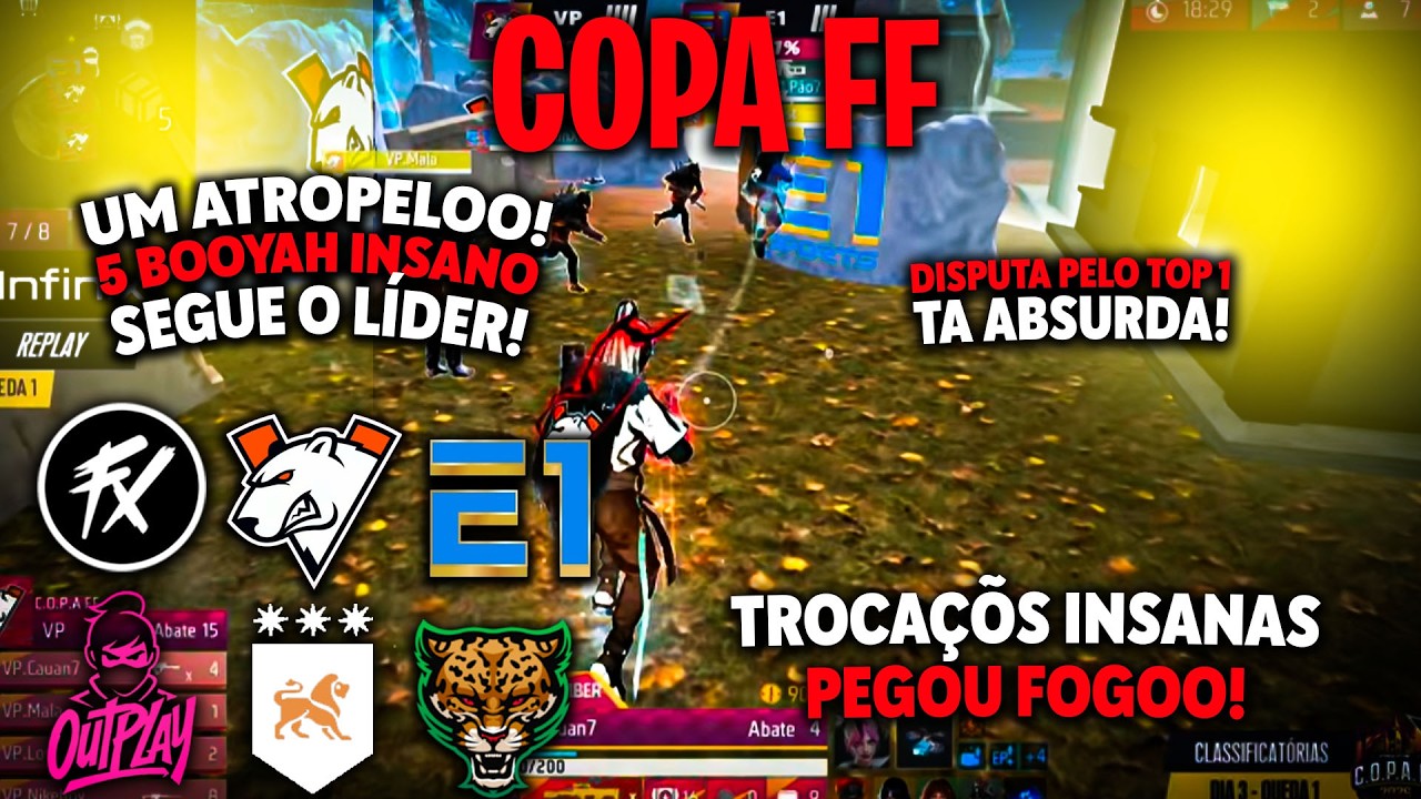 ATROPELOU 5 BOOYAH ABSURDO! VIRTUS PRO FLUXO E1 RUSH ALPHA7 INCO! PEGANDO FOGO NA COPA FF!