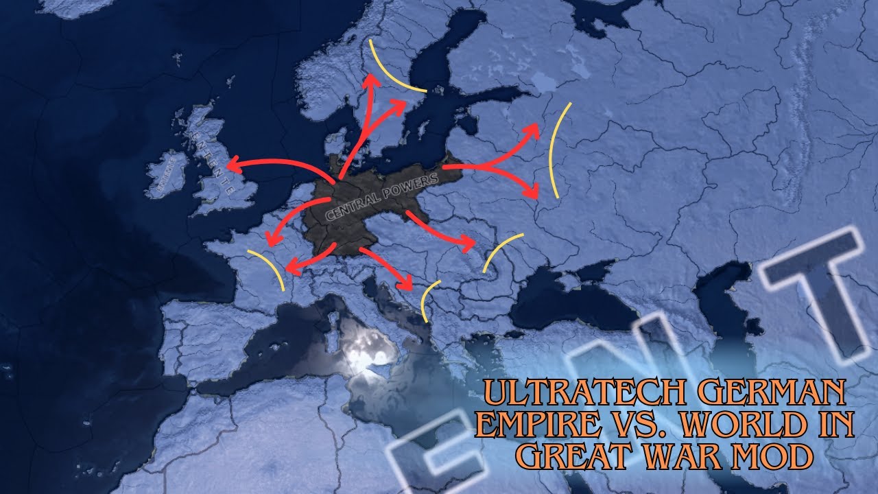 Ultratech German Empire vs. World in Great War mod - HOI4 timelapse