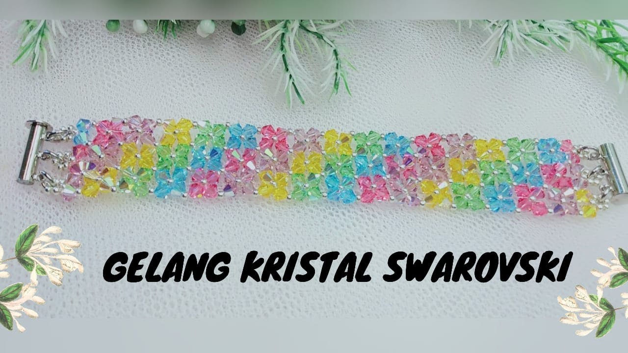 Gelang Kristal Swarovski || DIY Tutorial Bracelet Swarovski || Beaded bracelet