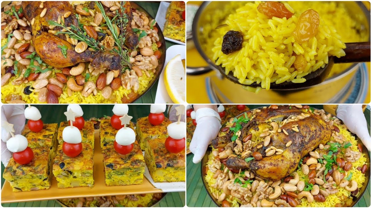 دجاجة محشية|روز بالفاكية|طاجين تونسي🇹🇳|برشا بنة 😍 poulet farcie|riz au fruits secs!|tajine tunisien