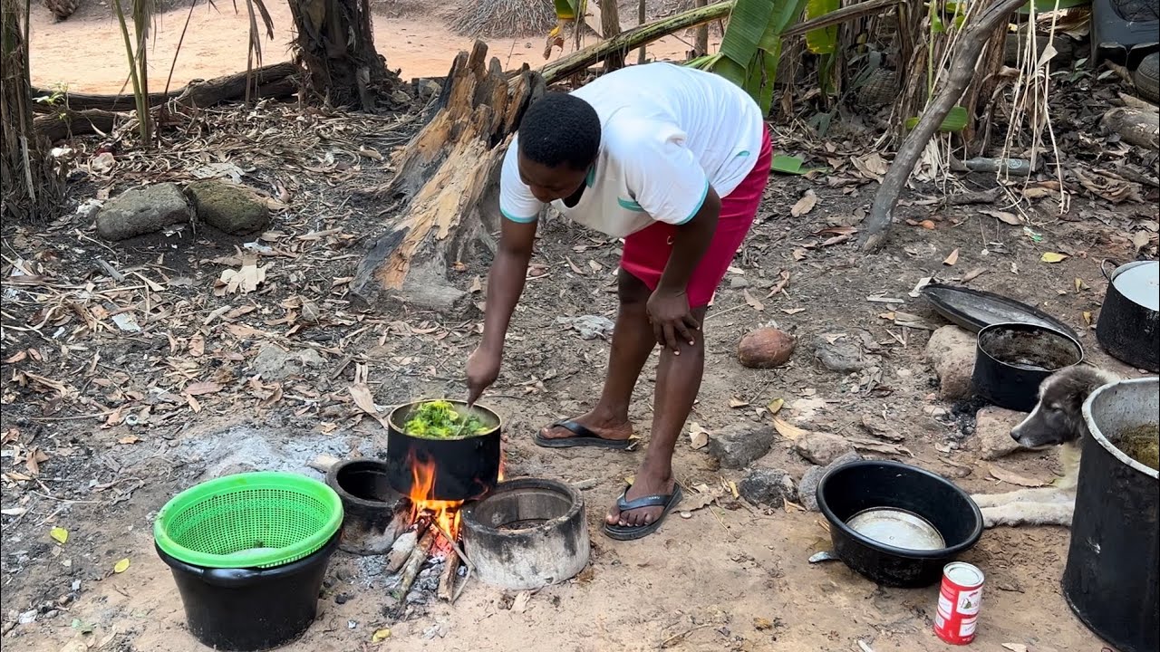 Single Mom Village Life in Africa | Cooking Ofe Ewa with My Children & Grandma