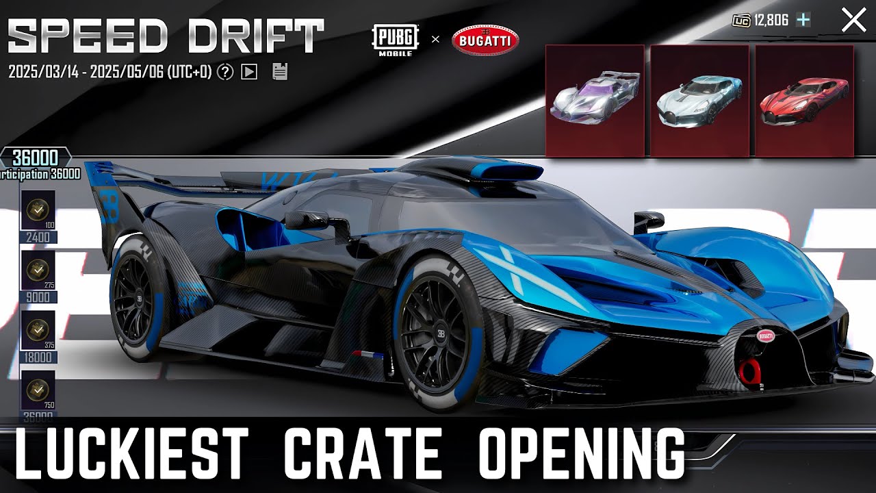 New Bugatti Speed Drift Spin 😍 Luckiest Bugatti Crate Opening PUBG Mobile