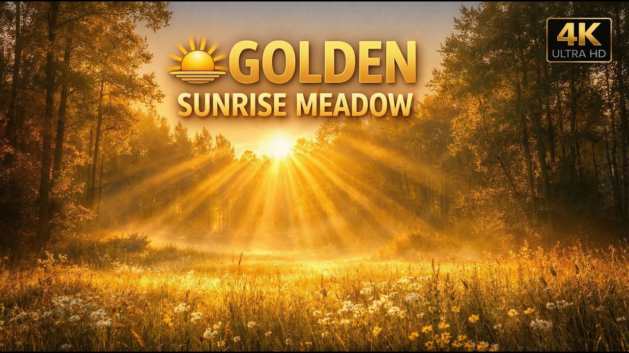 🌿 8 HOURS Morning Meadow Sun Rays — Peaceful Forest Ambience in 4K 60FPS