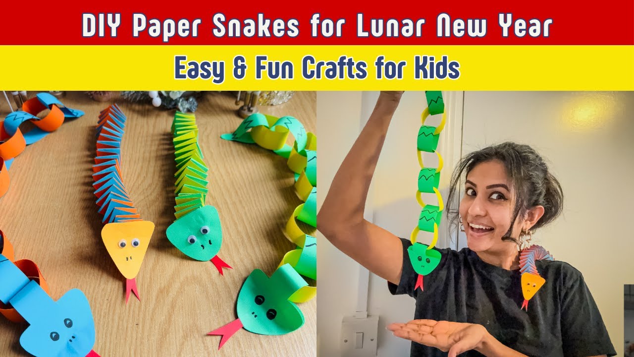 DIY Paper Snakes for Lunar New Year | Easy & Fun Craft for Kids | Chinese New Year Crafts