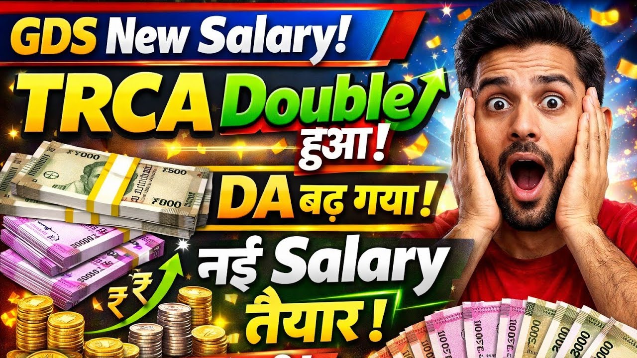 GDS को मिला साल की सबसे बड़ी खुशखबरी 😍🎉 महंगाई भत्ता बढ़ गया, 3 लाख GDS New Salary TRCA हुआ तैयार 🔥 