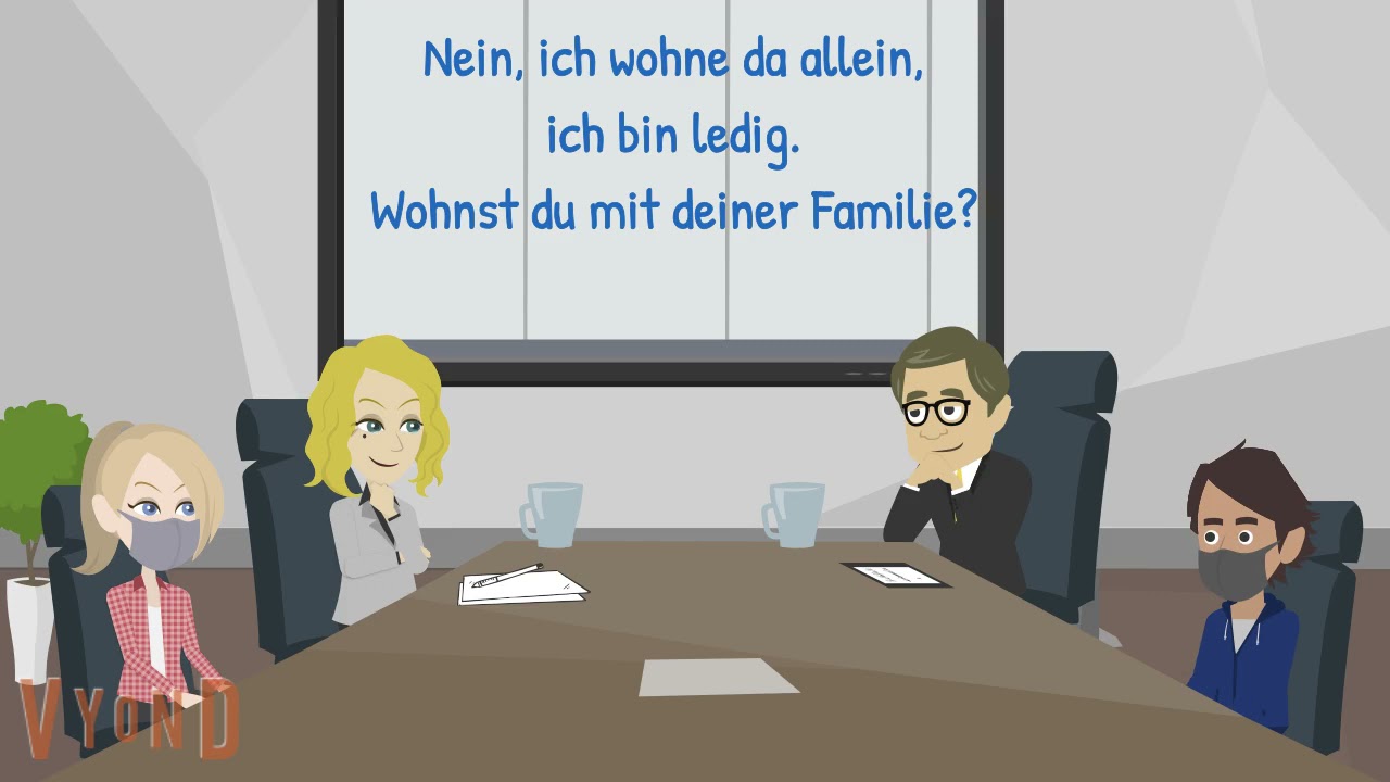 Deutsch lernen/ sich vorstellen/ Pr&uuml;fung telc B1: Teil 1- einander kennenlernen. Pr&uuml;fung mit Maske?