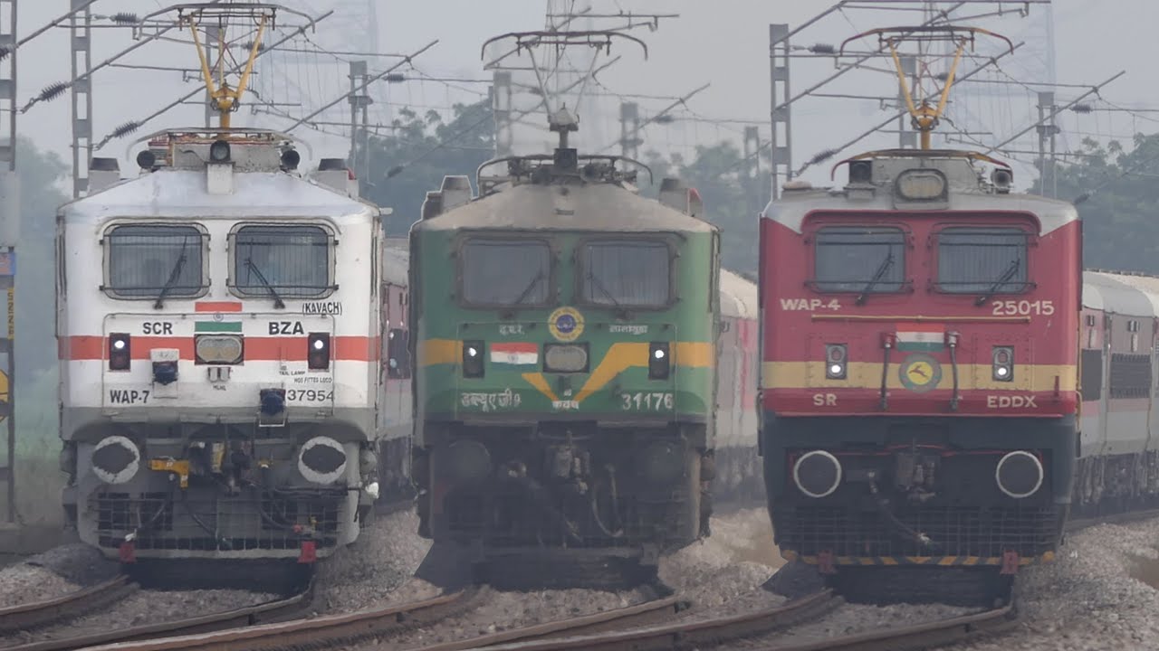[26 In 1] High SPEED Action Powerful ELECTRIC Train Videos | RAJDHANI +VISAKHA +RATNACHAL Etc. | I R