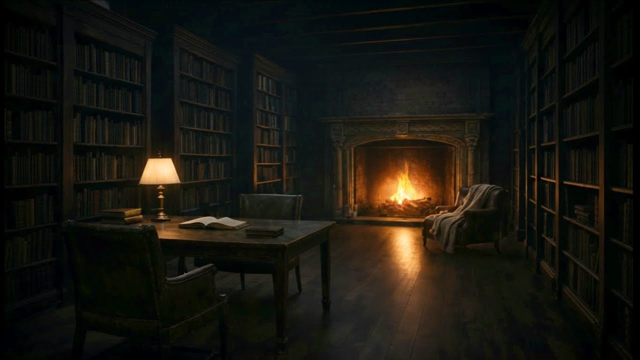 The Secret Library | Fireplace Ambience for Sleep, Study, and Relaxation (8 Hours)