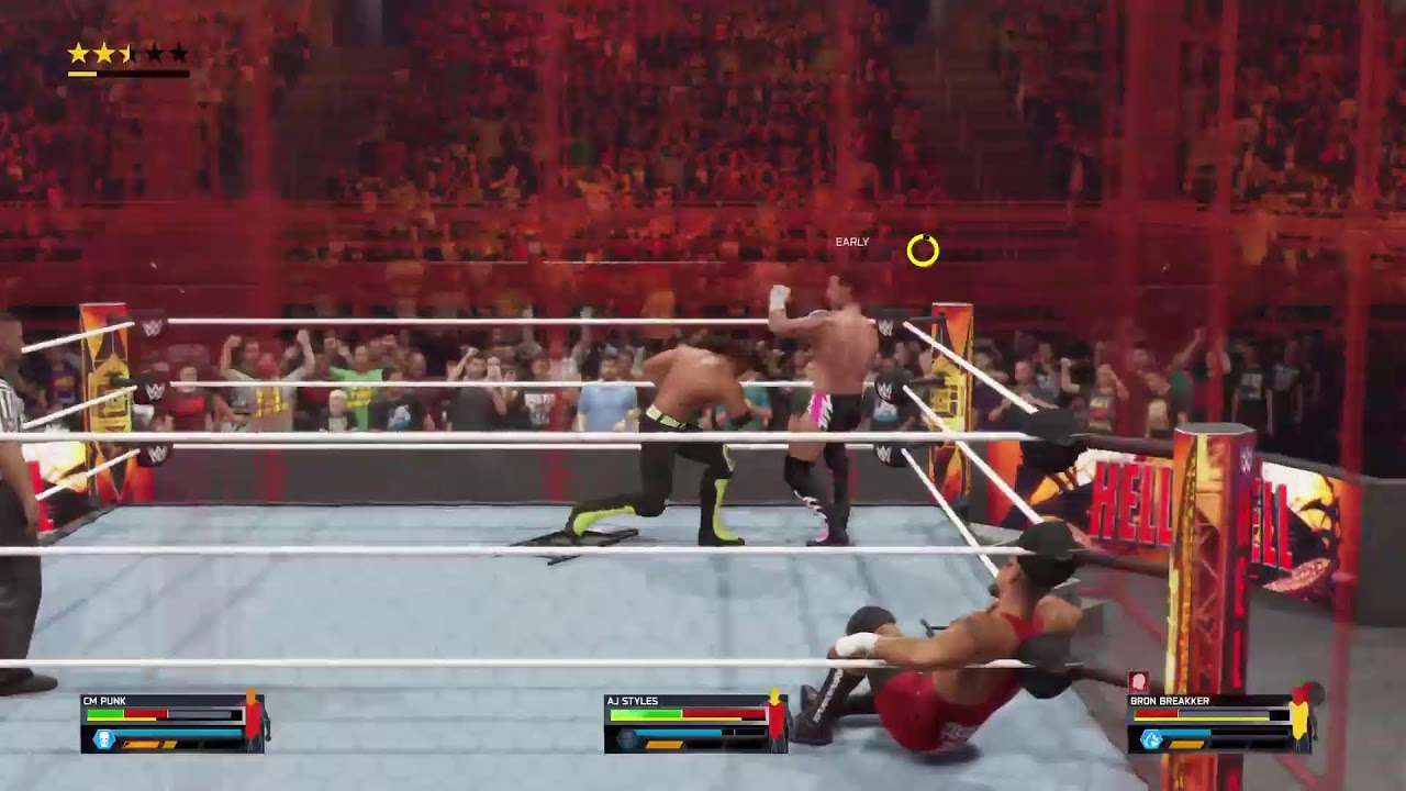 CM vs AJ vs BRON WWE2K25YT Gameplay