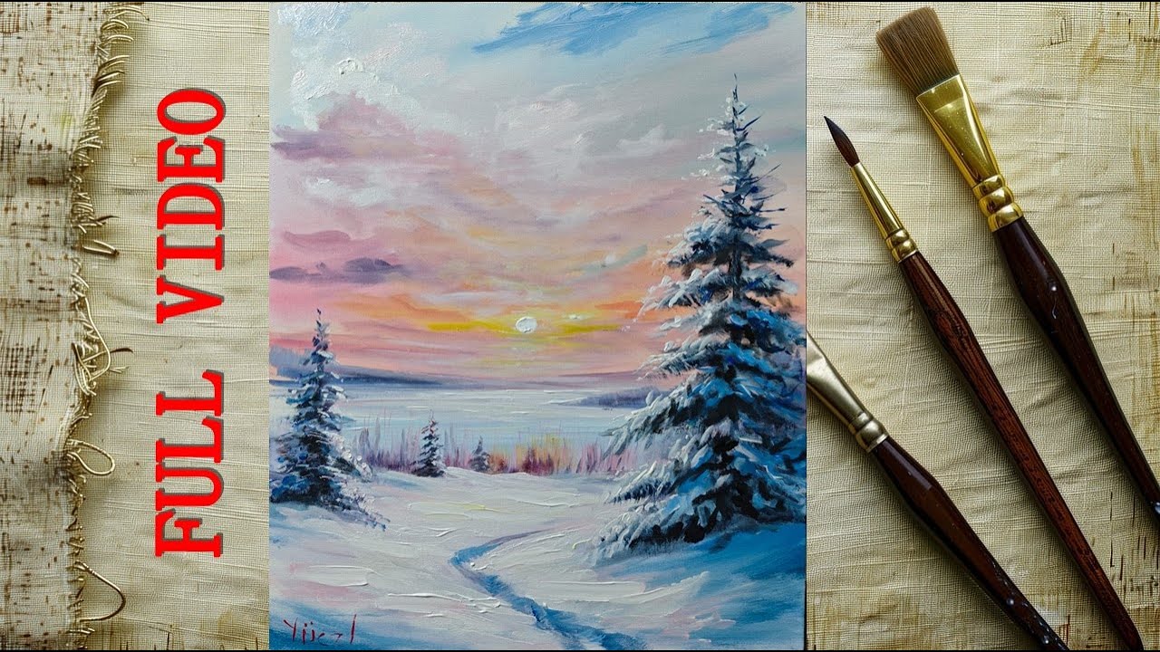 Kış Manzara Akrilik Boya  Landscape Painting