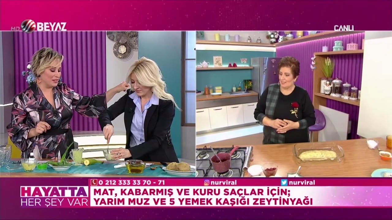 Kabarmış ve kuru saçlar için maske