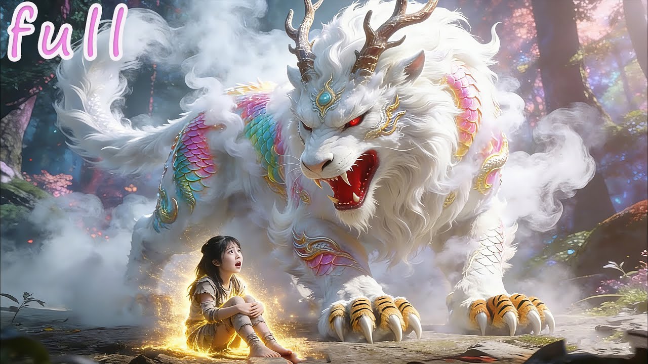Little girl sleeping in cave, protected by ancient beast, bad guys try to hurt her and get killed!